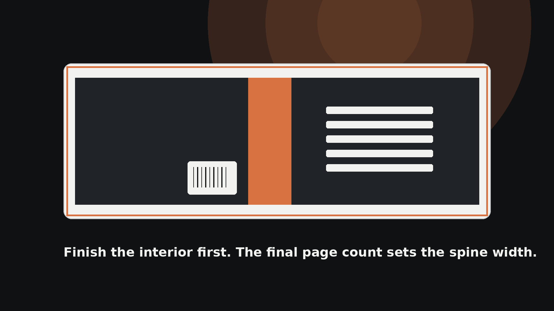 Full wrap paperback cover with spine, bleed border, and barcode area