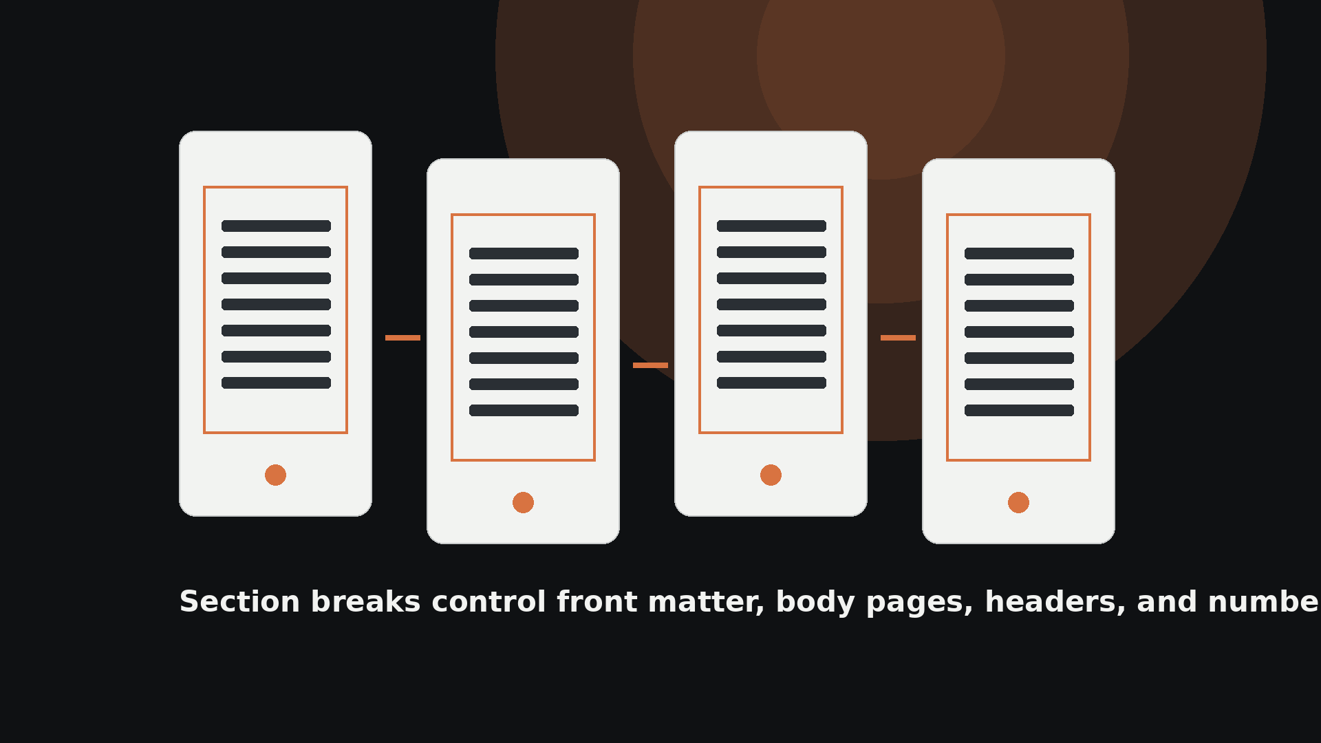Paperback interior pages with mirrored margins, section breaks, and page numbers