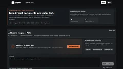 OCR Document Text Extractor interface for local image and PDF text processing
