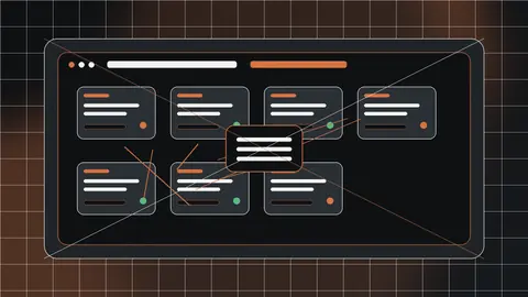 Abstract Jivaro OS-style browser instance manager with separated profiles, proxy status signals, and orange interface glow.