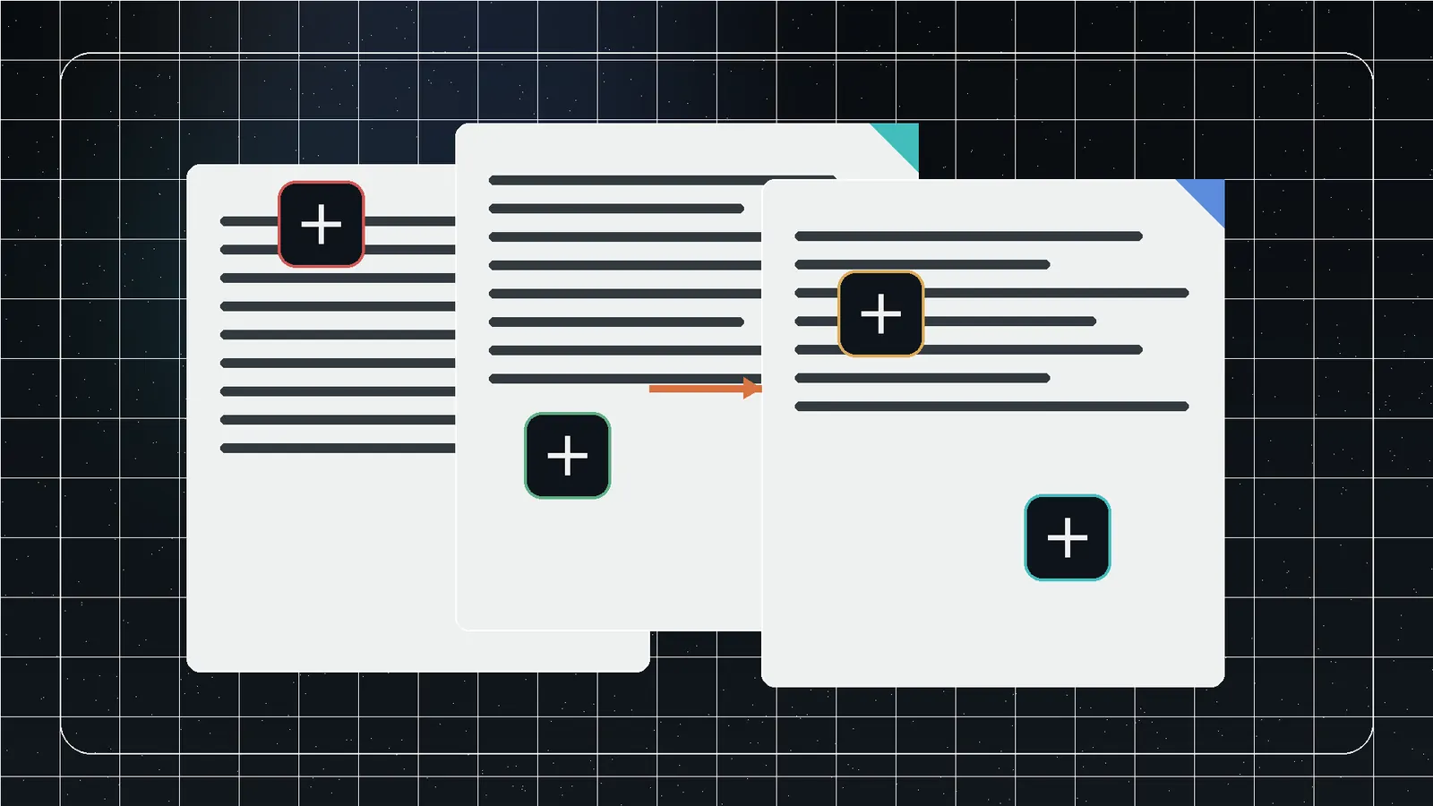 Layered PDF pages with merge, split, rotate, annotation, and watermark controls in a private browser workspace.