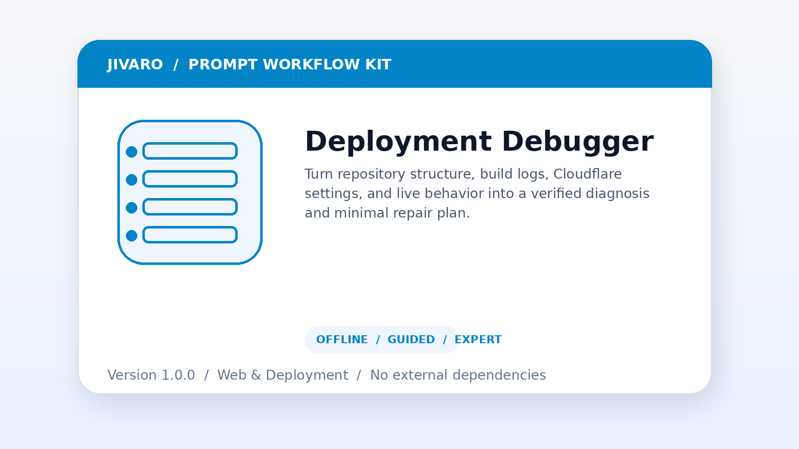 GitHub and Cloudflare Deployment Debugger product preview