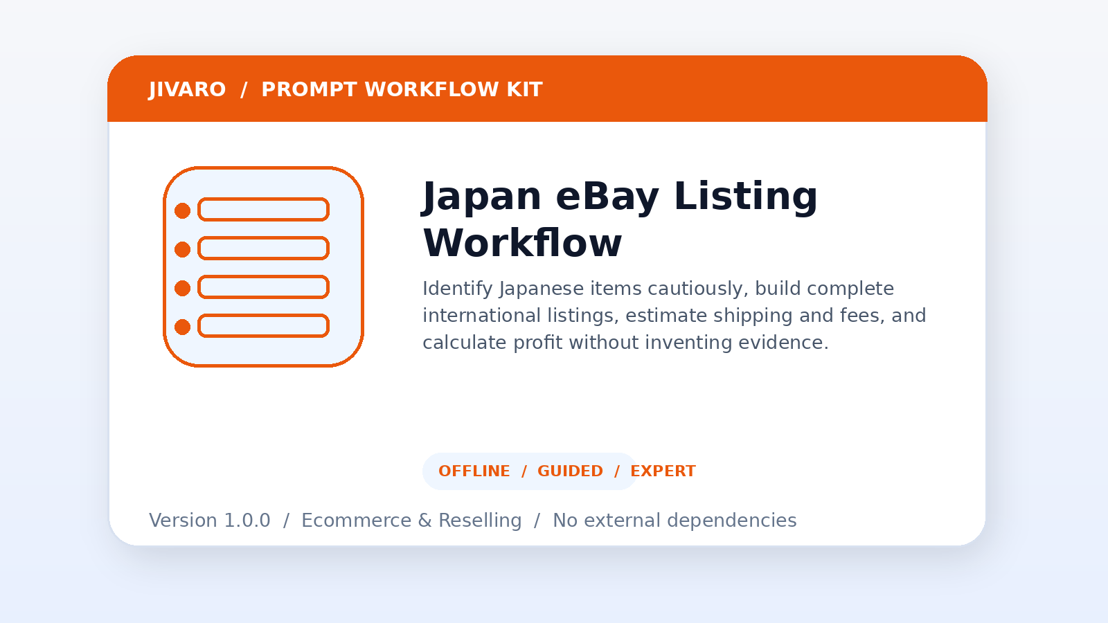 Japan-to-Global eBay Listing and Profit Workflow product preview